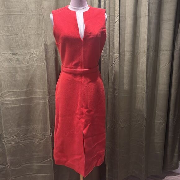 Victoria Beckham red wool midi dress, US8 - Picture 3 of 11
